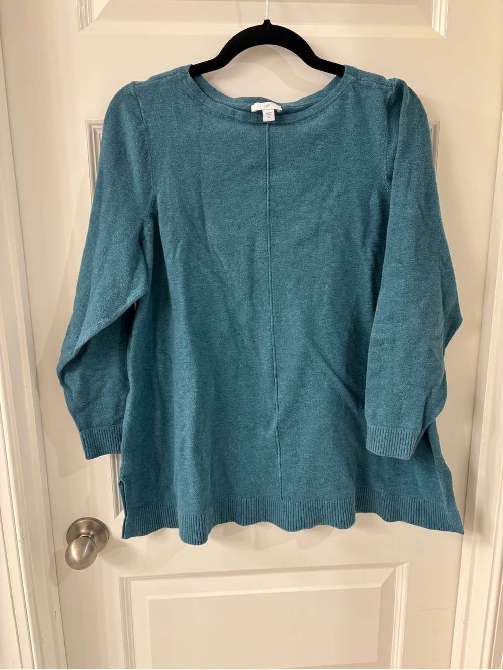 J.Jill Seamed Boat-Neck Sweater Blue XL